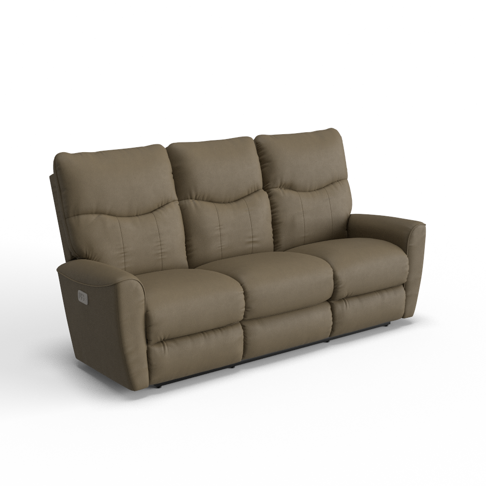 Belmont Power Wall Reclining Sofa w/ Headrest, Lumbar & Storage Drawer